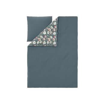 LIVARNO® Satin-Bettwäsche, 135 x 200 cm (Blumen/grün) - B-Ware neuwertig