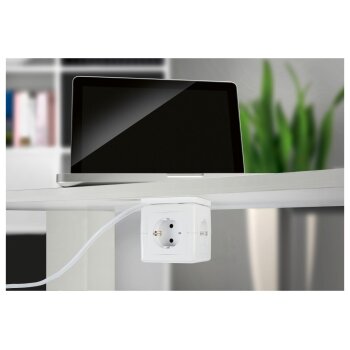 TRONIC® Steckdosenwürfel mit USB-Ports (Weiß) - B-Ware neuwertig
