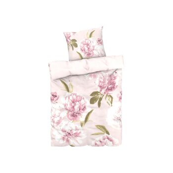 LIVARNO home Renforcé-Bettwäsche, 155 x 220 cm (Floral rosa) - B-Ware neuwertig