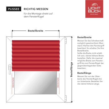 Lichtblick Plissee Klemmfix, ohne Bohren, 90 x 220 cm, weiß - B-Ware neuwertig