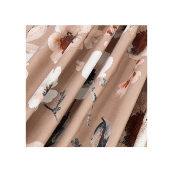 LIVARNO Home doppelseitige Satin-Mikrofaser-Bettwäsche, 160 x 200 cm, Blumen/beige/weiß - B-Ware sehr gut