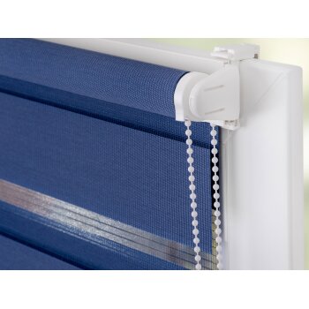Lichtblick Duo-Rollo Klemmfix, ohne Bohren, verspannt, blickdicht, ab 45 x 150 cm (Blau, 80 x 150 cm) - B-Ware neuwertig
