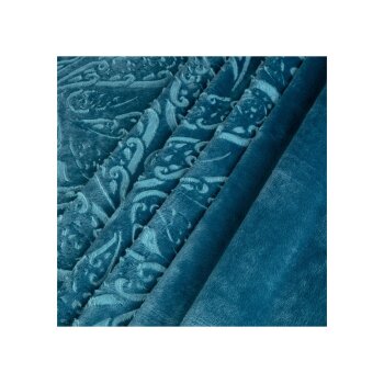 LIVARNO home Plüsch Bettwäsche, 160 x 200 cm, 70 x 80 cm, blau - B-Ware sehr gut