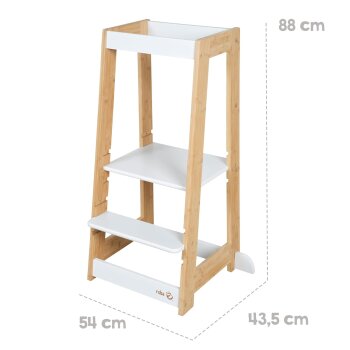 roba Lernturm, aus Holz, bis 80 kg, weiß/Bambus -...