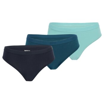 MEXX Damen Slips, 3 Stück (schwarz/petrol/grün,...