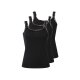 esmara® Damen Gerippte Tops mit Spitze, 3 Stück (Schwarz, L(44/46)) - B-Ware neuwertig