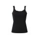 esmara® Damen Gerippte Tops mit Spitze, 3 Stück (Schwarz, L(44/46)) - B-Ware neuwertig