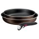 Tefal Ingenio Light Cook 3-teiliges Pfannenset, abnehmbarer Griff, 22/26 cm, leichte Pfannen, stapelbar, braun»L7259032« - B-Ware neuwertig