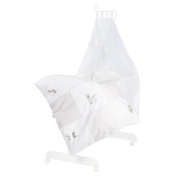 roba Babywiege Fox & Bunny, aus Holz, 40 x 90 cm, weiß - B-Ware Transportschaden Kosmetisch
