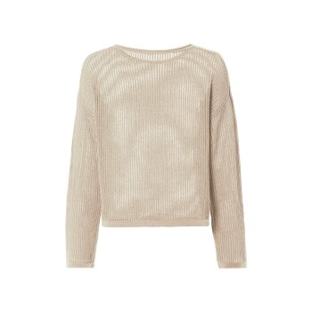 esmara® Damen Pullover mit Lochstrick (Beige, L(44/46)) - B-Ware neuwertig