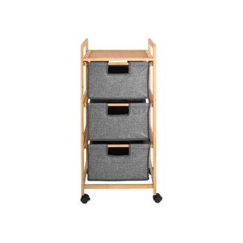 LIVARNO® Bambusregal, Rollregal mit 3 Fächern -...
