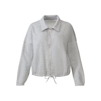 esmara® Damen Sweatjacke mit Bindeband am Saum (Grau, M (40/42)) - B-Ware Beschädigt