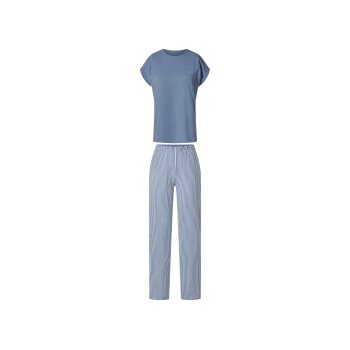 esmara® Damen Pyjama (Blau/Weiß, S (36/38)) - B-Ware neuwertig