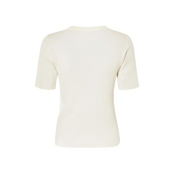 esmara® Damen Shirt, in modischer Ripp-Qualität (Weiß, M(40/42)) - B-Ware neuwertig