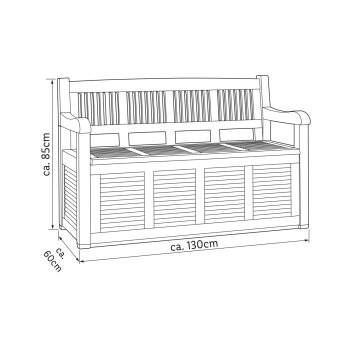 LIVARNO home Gartenbank, B 130 x T 60 x H 85 cm, anthrazit - B-Ware