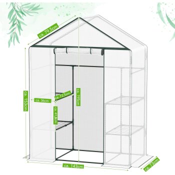 Ribelli Foliengewächshaus, 143 x 73 x 195 cm, weiß - B-Ware sehr gut