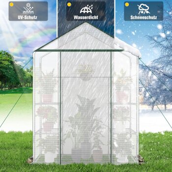 Ribelli Foliengewächshaus, 143 x 73 x 195 cm, weiß - B-Ware sehr gut