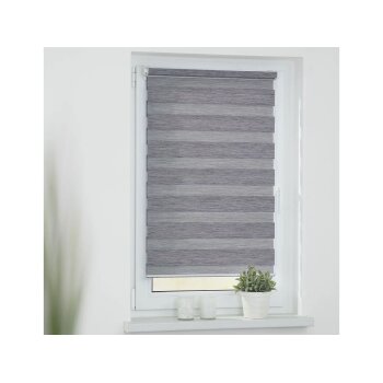 Lichtblick Duo Rollo Klemmfix, ohne Bohren, meliert (Dunkelgrau, 60 x 150 cm) - B-Ware neuwertig