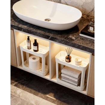 Ribelli Organisationsregal, mit 3 Ebenen, 13,5 cm, weiß - B-Ware Transportschaden Kosmetisch