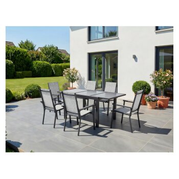 LIVARNO® Alu-Stapelsessel »Houston« hellgrau-meliert - B-Ware neuwertig