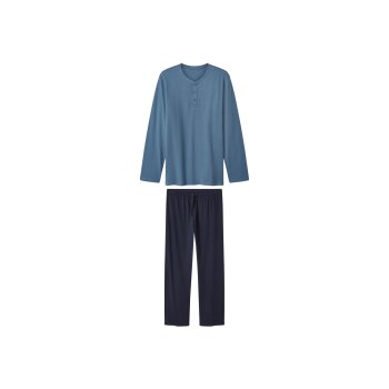 esmara® MEN Herren-Pyjama, L, blau/dunkelblau -...