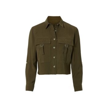 esmara® Damen Hemdjacke in angesagtem Utility-Style (Khaki, 44) - B-Ware neuwertig