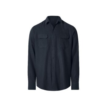 Esmara MEN Herren-Flanellhemd, L 41/42, marineblau -...