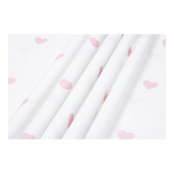 LIVARNO® Bettwäsche Edel-Renforcé, 240 x 220 cm, weiß/rosa Herzen - B-Ware sehr gut