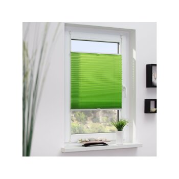 Lichtblick Klemmfix Plissee, stufenloses Einstellen, blickdicht, Montage ohne Bohren, 130 cm, 70 cm, grün - B-Ware neuwertig