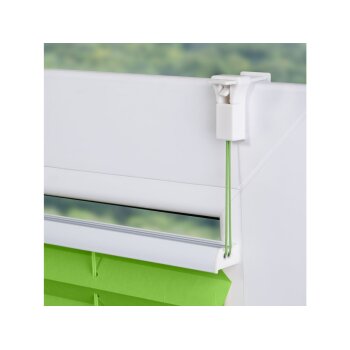 Lichtblick Klemmfix Plissee, stufenloses Einstellen, blickdicht, Montage ohne Bohren, 130 cm, 70 cm, grün - B-Ware neuwertig