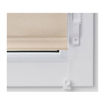 Lichtblick Rollo Klemmfix, ohne Bohren, verspannt, Verdunkelung, ab 45 x 150 cm (Creme, 100 x 150 cm) - B-Ware neuwertig