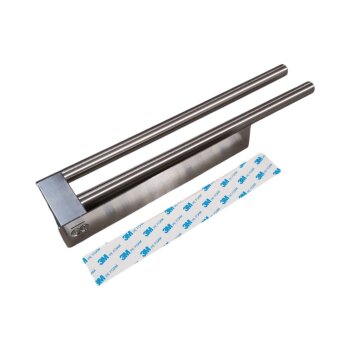 Ribelli Doppelarm-Handtuchhalter, silber - B-Ware neuwertig