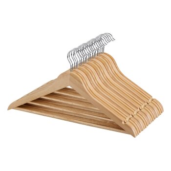 W5 Holz-Kleiderbügel, 20 Stück (Natur) - B-Ware...