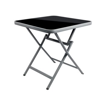 florabest Alu-Glastisch, klappbar, grau - B-Ware neuwertig