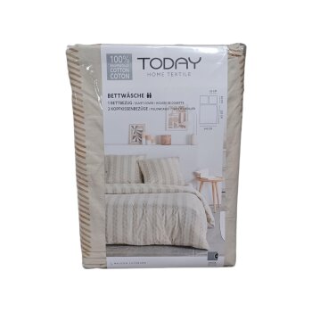 TODAY Bettwäsche, 240 x 220 cm, 65 x 65 cm, beige -...