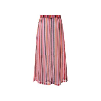 esmara® Damen Maxirock, mit blickdichtem Unterrock (rot/pink/orange, M(40/42)) - B-Ware neuwertig