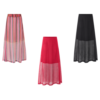 esmara® Damen Maxirock, mit blickdichtem Unterrock -...