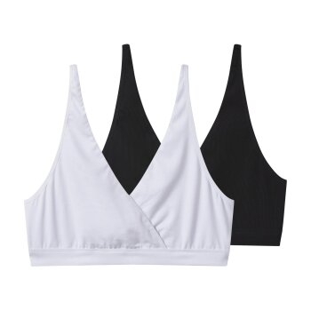 esmara® Damen Still-Bustiers, 2 Stück (Schwarz/weiß, M(40/42)) - B-Ware neuwertig