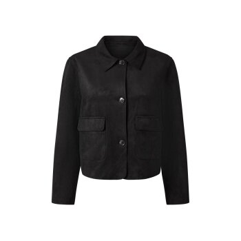 esmara® Damen Velours-Blouson, mit recyceltem Material (Schwarz, XS(32/34)) - B-Ware neuwertig