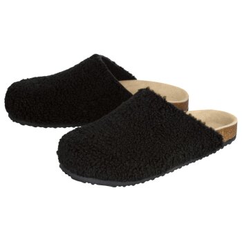 esmara® Damen Plüsch-Clogs (Schwarz, 39) - B-Ware neuwertig