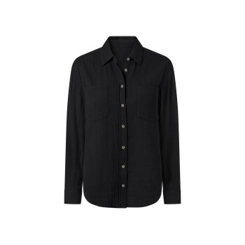 esmara® Damen Musselin-Bluse, mit Kentkragen (Schwarz, 38) - B-Ware neuwertig