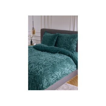 LIVARNO® Wendebettwäsche, aus Plüsch, 240 x 220 cm, grün - B-Ware sehr gut