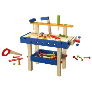 Playtive Holz Schminktisch / Einkaufswagen / Werkbank (Werkbank) - B-Ware Transportschaden Kosmetisch