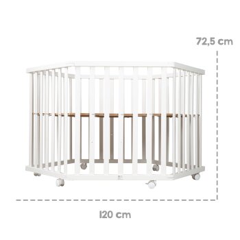 roba Laufgitter Little Stars, 6-eckig, inkl. Schutzeinlage, Holz weiß - B-Ware Transportschaden Kosmetisch