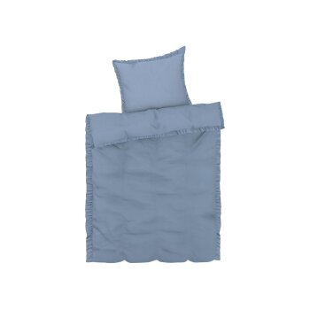 LIVARNO home Mikrofaser-Satin-Bettwäsche, 155 x 220 cm (Blau) - B-Ware neuwertig
