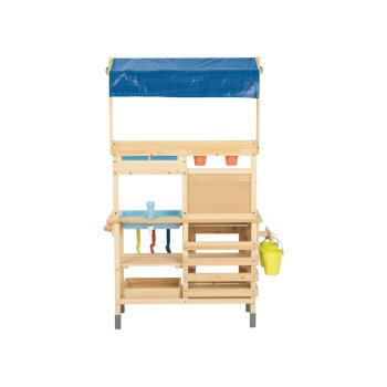 Playtive Matschküche, aus Echtholz mit Dach - B-Ware