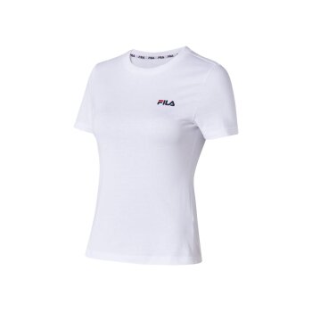 FILA Damen-T-Shirt, aus reiner Baumwolle, M, weiß -...