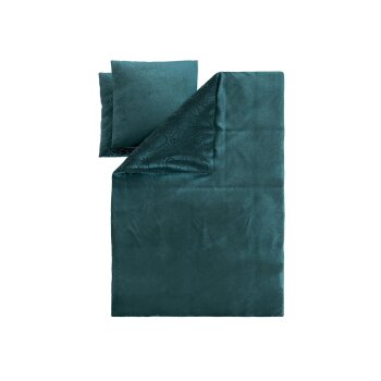 LIVARNO® Wendebettwäsche, aus Plüsch, 240 x 220 cm, grün - B-Ware neuwertig
