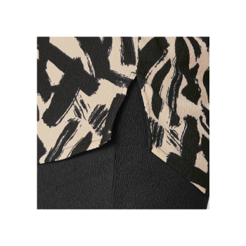 esmara® Damen Bluse, kurzarm (schwarz/beige, XXL(52/54)) - B-Ware neuwertig