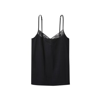 esmara® Damen Spaghettiträgerhemd, 3 Stück (Schwarz, M(40/42)) - B-Ware sehr gut